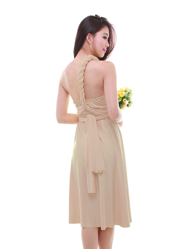 Cherie Convertible Classic Dress in Champagne